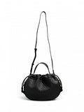 Τσάντα ballon με pattern PIECES 17160038 - Μαύρο - thefashionproject.gr - PIECES