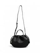 Τσάντα ballon με pattern PIECES 17160038 - Μαύρο - thefashionproject.gr - PIECES