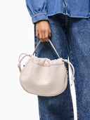 Τσάντα ballon με pattern PIECES 17160038 - Μπεζ - thefashionproject.gr - PIECES