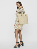 Τσάντα ψάθινη παραλίας Vero Moda 10224558 - Μπεζ - thefashionproject.gr - VERO MODA