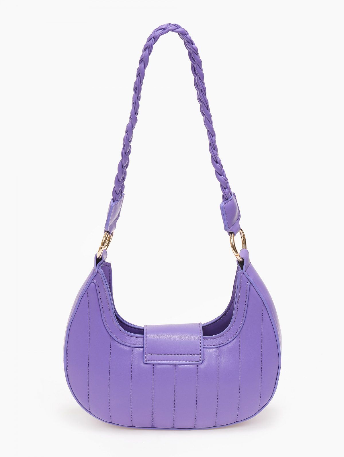Τσάντα ώμου καπιτονέ με ματ αγκράφα - Μωβ - thefashionproject.gr - The Fashion Project