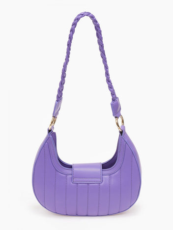 Τσάντα ώμου καπιτονέ με ματ αγκράφα - Μωβ - thefashionproject.gr - The Fashion Project