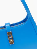 Τσάντα ώμου με μεταλλικό κούμπωμα - Μπλε - thefashionproject.gr - The Fashion Project