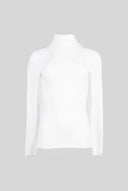 PIECES - Turtleneck Ribbed Top Fitted - White