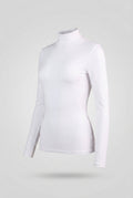 PIECES - Turtleneck Ribbed Top Fitted - White