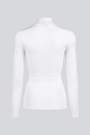 PIECES - Turtleneck Ribbed Top Fitted - White