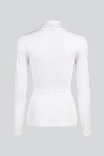 PIECES - Turtleneck Ribbed Top Fitted - White