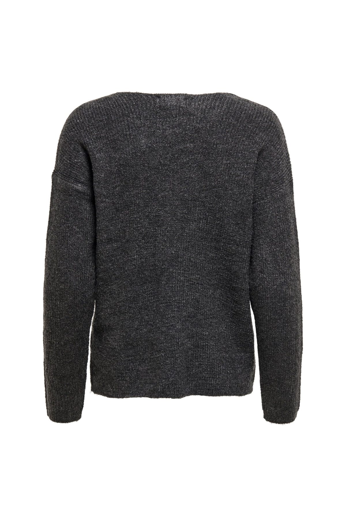 ONLY - V Neck Knit Sweater Relaxed Fit - Dark Gray
