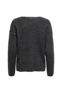 ONLY - V Neck Knit Sweater Relaxed Fit - Dark Gray