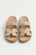 FANTASY SANDALS - Velcro Strap Sandals - Rosegold Lizard