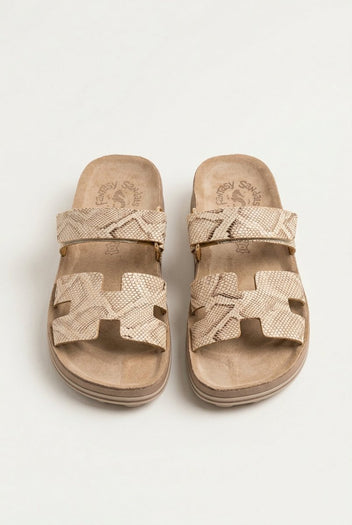 FANTASY SANDALS - Velcro Strap Sandals - Rosegold Lizard