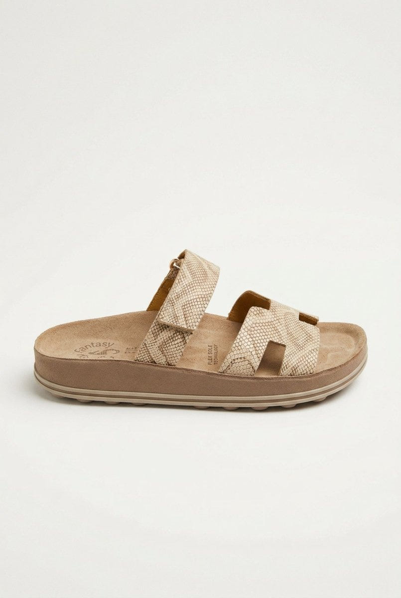FANTASY SANDALS - Velcro Strap Sandals - Rosegold Lizard