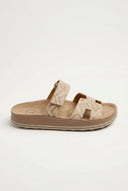 FANTASY SANDALS - Velcro Strap Sandals - Rosegold Lizard
