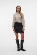 VERO MODA - Wrap Mini Skirt Side Slit - Black