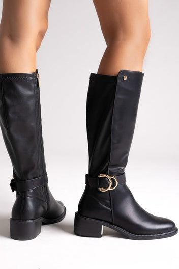 Xti 143100 Suede Riding Boots - Black Matte - thefashionproject.gr - Xti Footwear