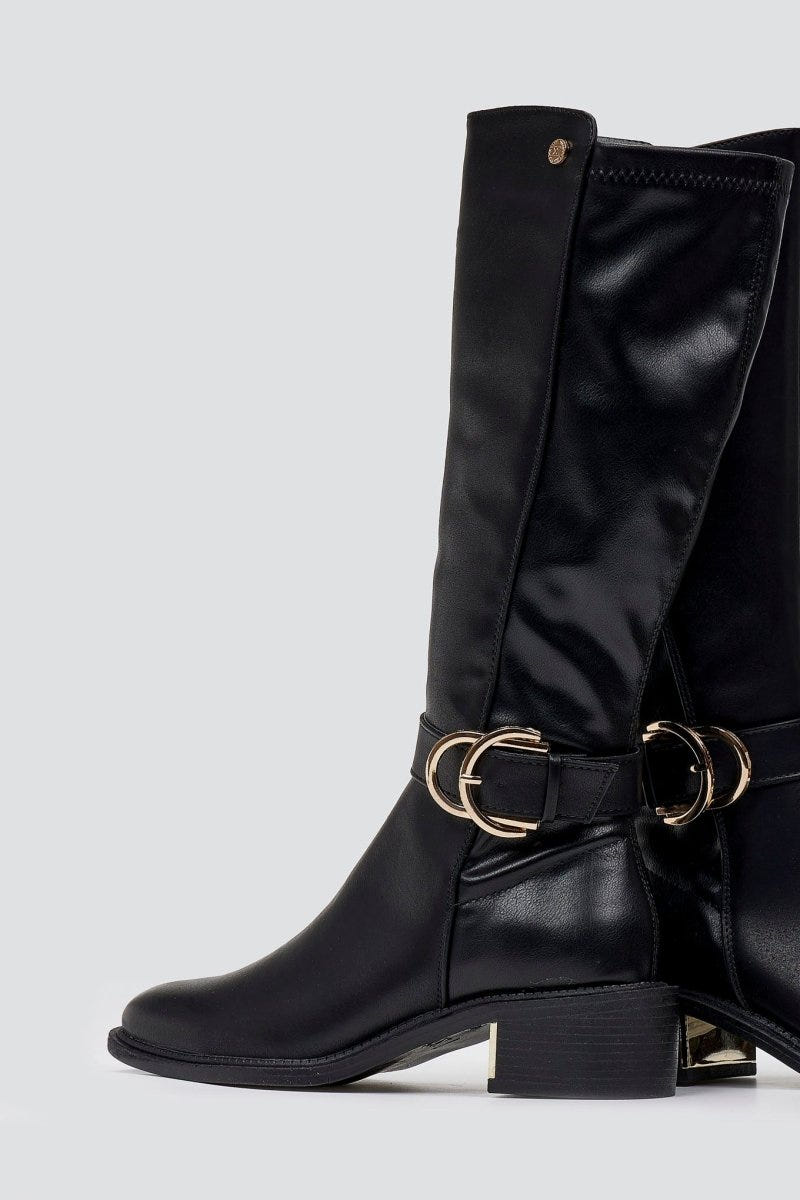 Xti 143100 Suede Riding Boots - Black Matte - thefashionproject.gr - Xti Footwear