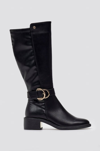 Xti 143100 Suede Riding Boots - Black Matte - thefashionproject.gr - Xti Footwear