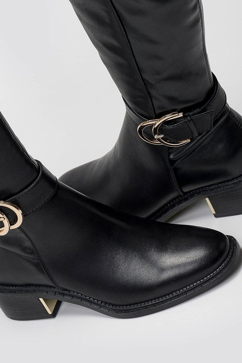Xti 143100 Suede Riding Boots - Black Matte - thefashionproject.gr - Xti Footwear