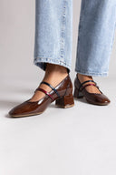 Xti 144255 Mary Janes with Heel - Brown Patent - thefashionproject.gr - Xti Footwear