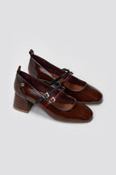 Xti 144255 Mary Janes with Heel - Brown Patent - thefashionproject.gr - Xti Footwear