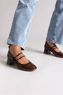 Xti 144255 Mary Janes with Heel - Brown Patent - thefashionproject.gr - Xti Footwear