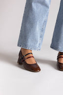 Xti 144255 Mary Janes with Heel - Brown Patent - thefashionproject.gr - Xti Footwear