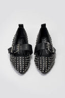 Xti 144264 Pointed Mary Jane Flats with Strass - Black Matte - thefashionproject.gr - Xti Footwear