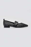 Xti 144264 Pointed Mary Jane Flats with Strass - Black Matte - thefashionproject.gr - Xti Footwear