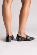 Xti 144264 Pointed Mary Jane Flats with Strass - Black Matte - thefashionproject.gr - Xti Footwear
