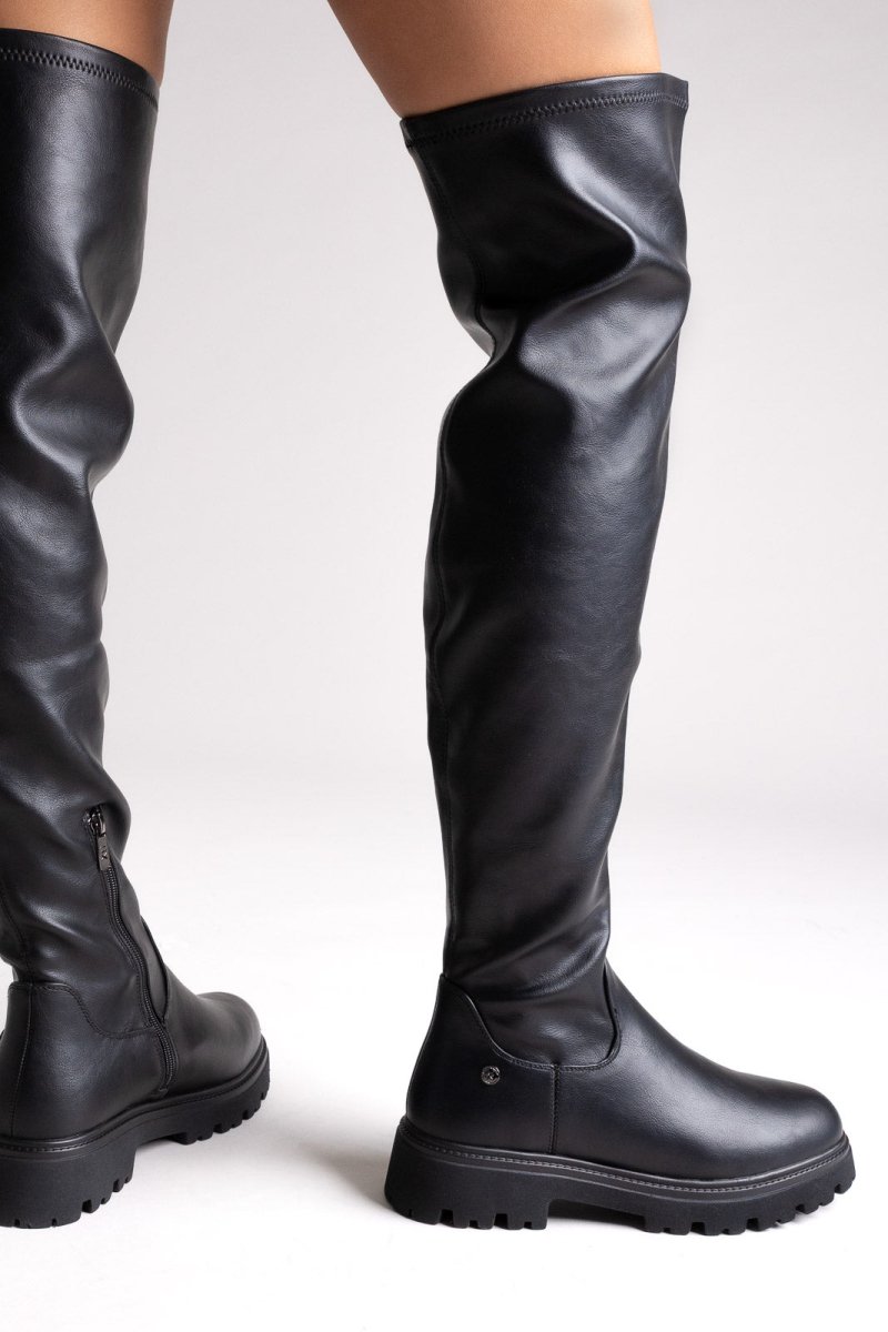 Over-the-Knee Boots - Black Matte – thefashionproject.gr
