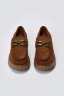 Xti 144459 Suede Flatform Loafers - Camel Suede - thefashionproject.gr - Xti Footwear