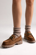 Xti 144459 Suede Flatform Loafers - Camel Suede - thefashionproject.gr - Xti Footwear