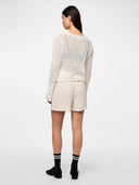 Ζακέτα crochet με δέσιμο PIECES 17154863 - Λευκό - thefashionproject.gr - PIECES
