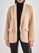 Ζακέτα σενίλ με εφέ τσέπες - Μπεζ - thefashionproject.gr - FN - FASHION