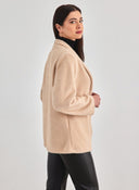 Ζακέτα σενίλ με εφέ τσέπες - Μπεζ - thefashionproject.gr - FN - FASHION