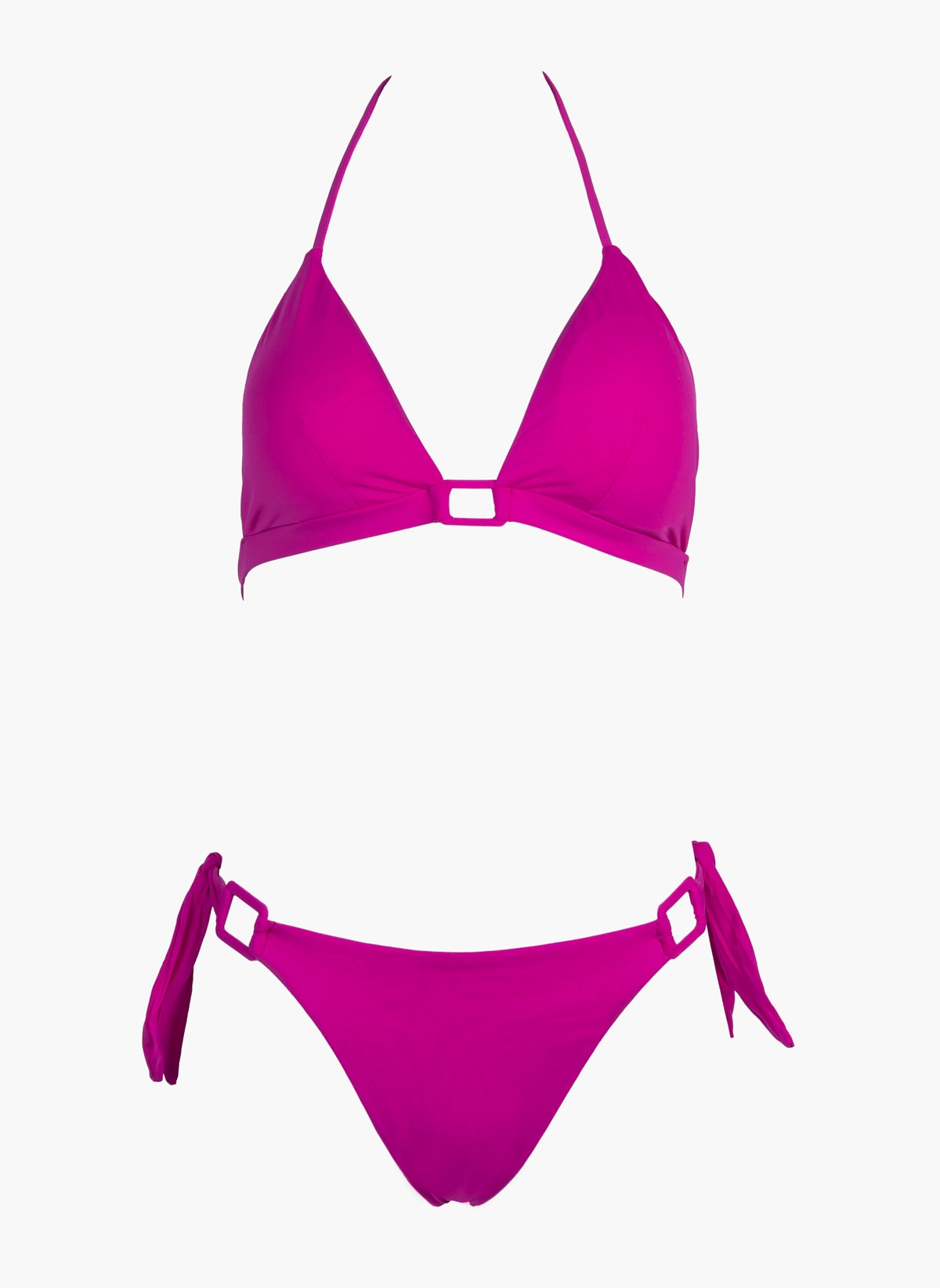 Modern ocean BIkini set με κρίκο στο ίδιο χρώμα - Magenta