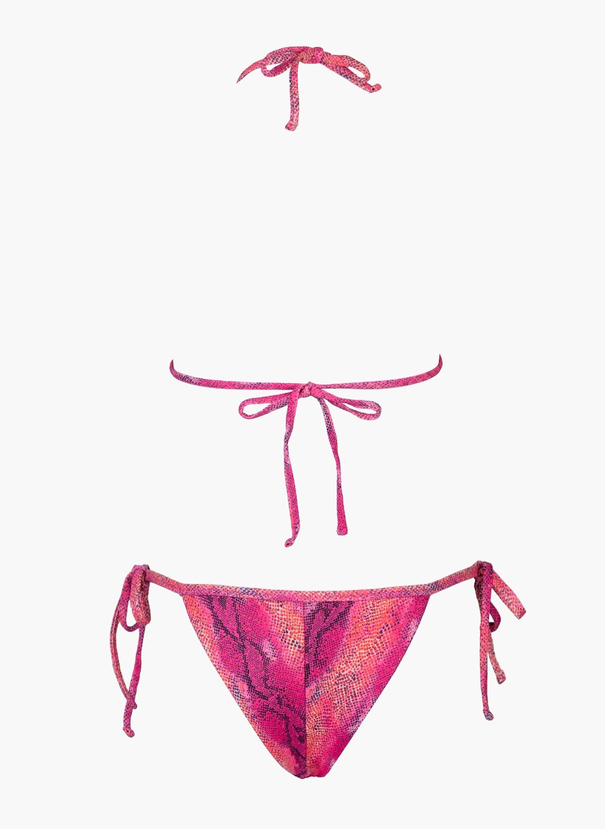 Bikini set με print και διακριτικό glitter - Φούξια φωτογραφία