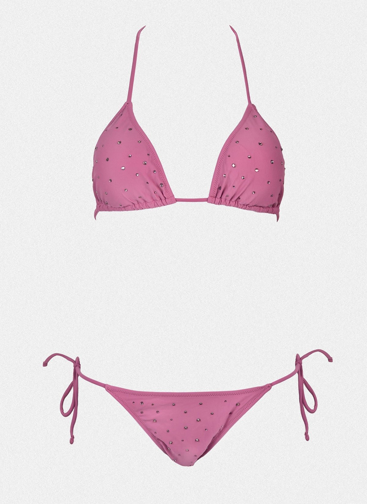 Modern ocean Bikini set τριγωνάκι με στρας - Μωβ ανοιχτό