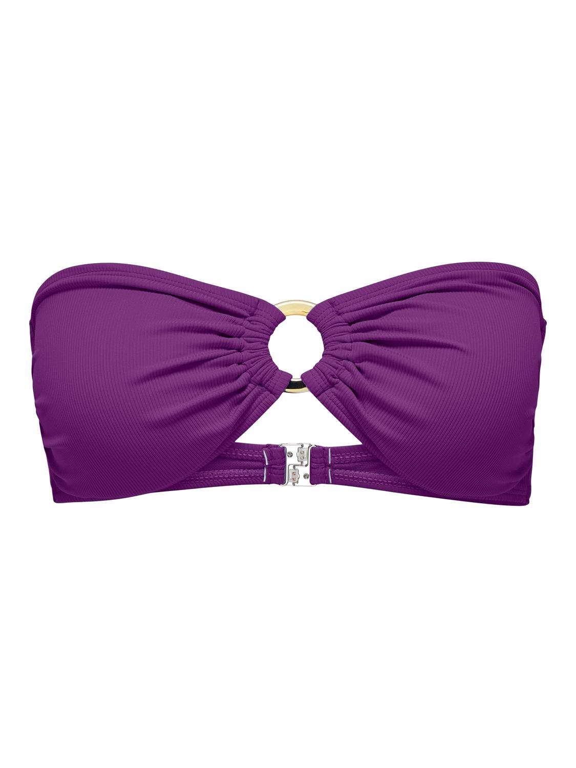 ONLY Bikini top ριμπ με κρίκο ONLY 15314668 - Μωβ