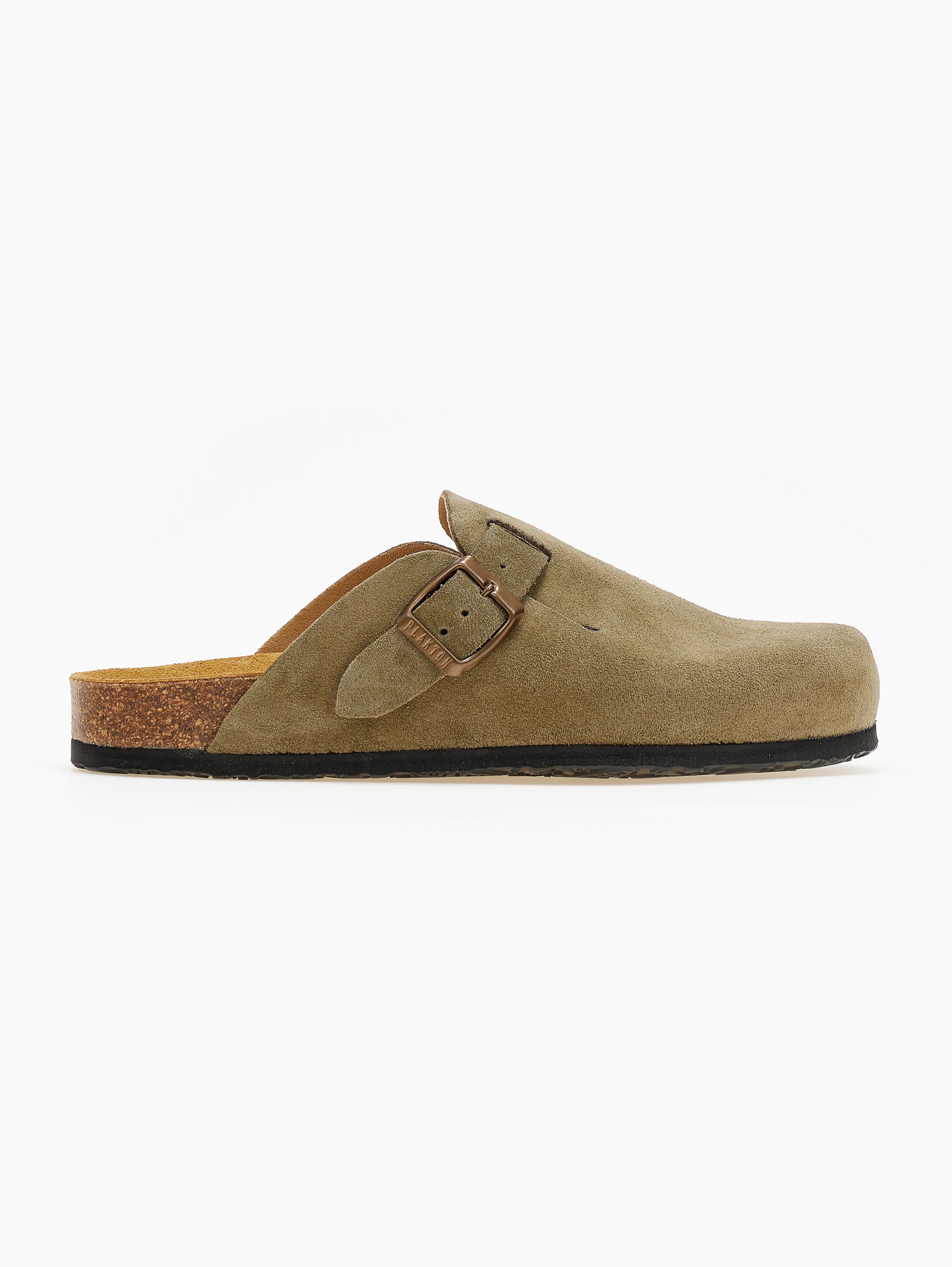 Clogs ανατομικά από δέρμα καστόρι Plakton 181539 - Χακί ανοιχτό φωτογραφία