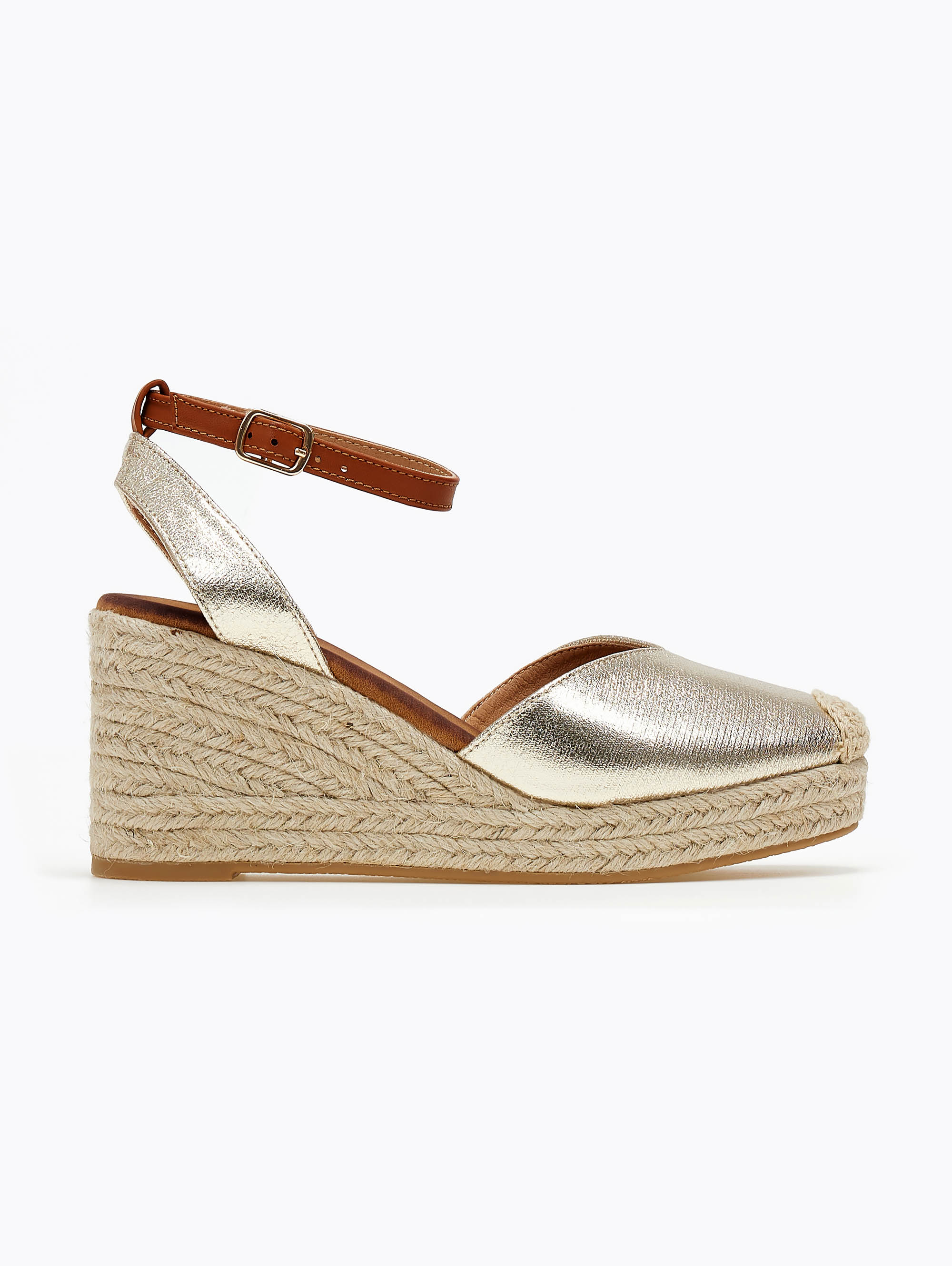 Εσπαντρίγιες platforms suede με μπαρέτα Erynn - Χρυσό φωτογραφία
