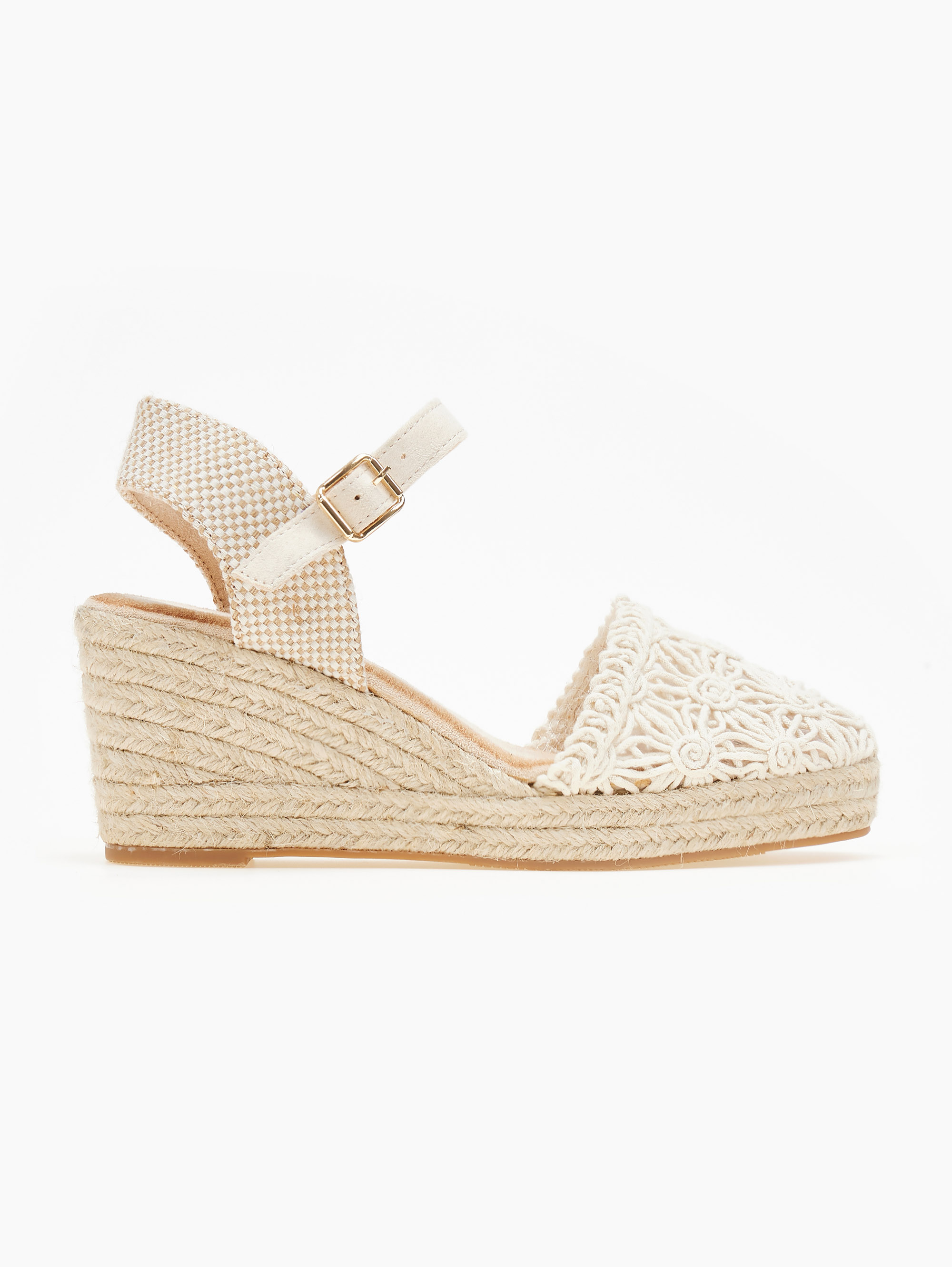 Alta Moda Εσπαντρίγιες platforms πλεκτές με μπαρέτα - Μπεζ