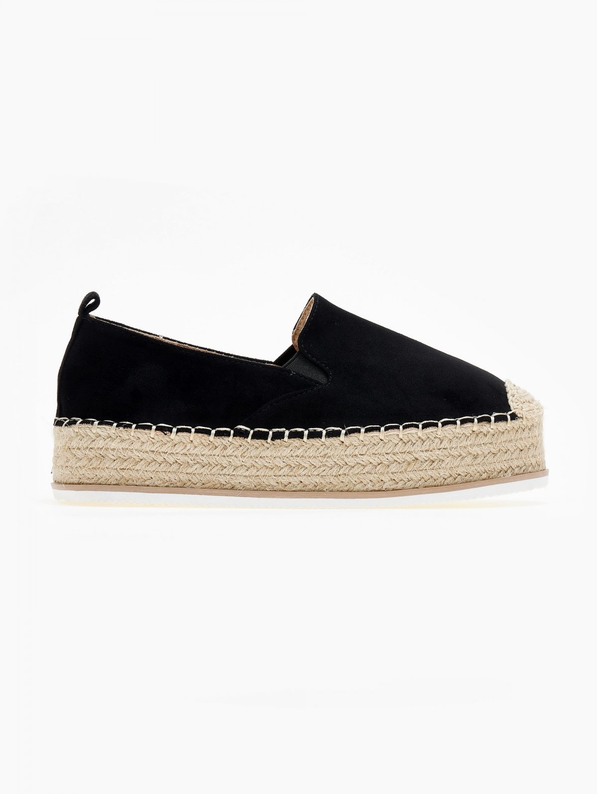 Ideal shoes Εσπαντρίγιες suede με ψηλή σόλα - Μαύρο