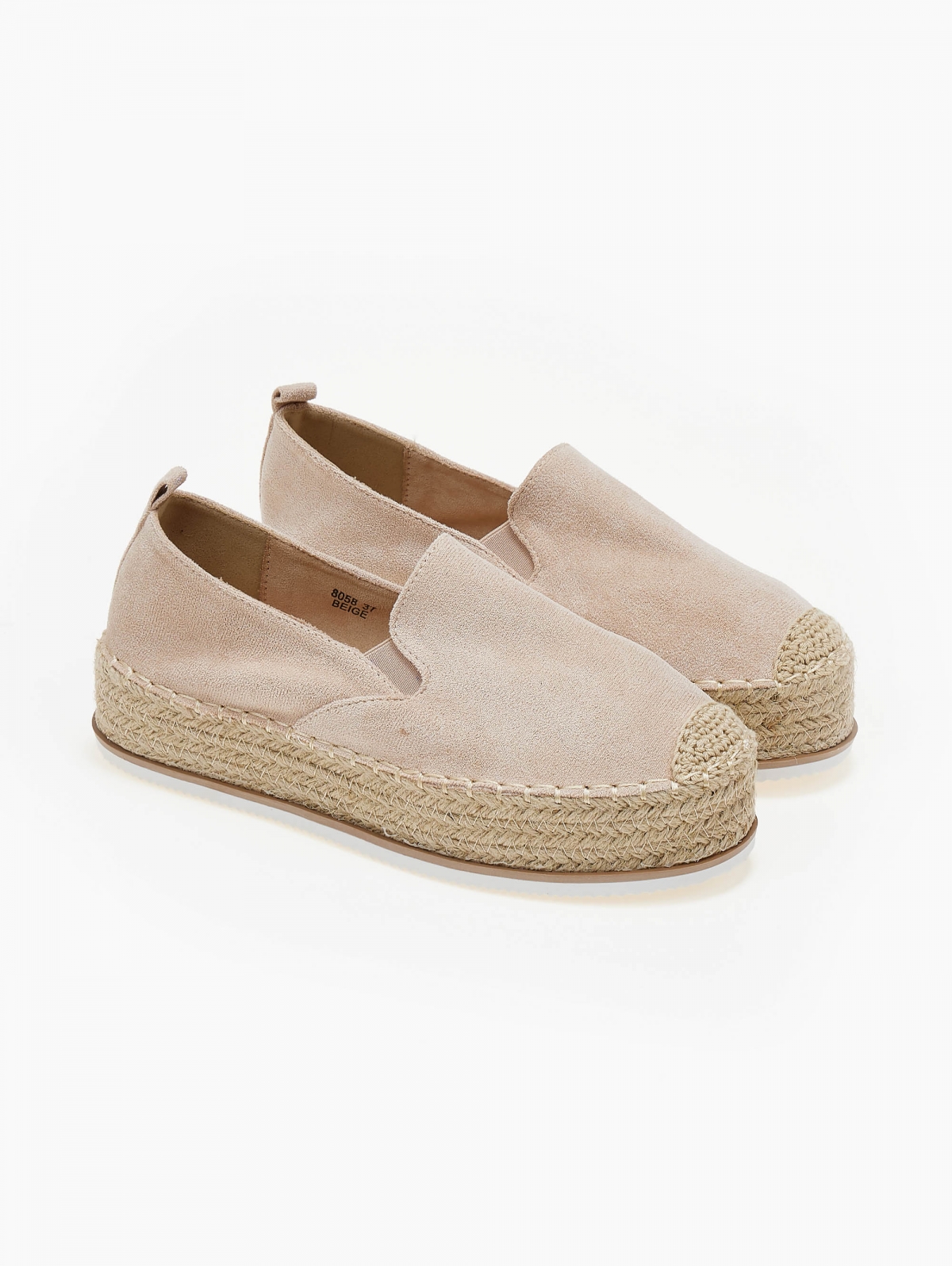 Ideal shoes Εσπαντρίγιες suede με ψηλή σόλα - Μπεζ