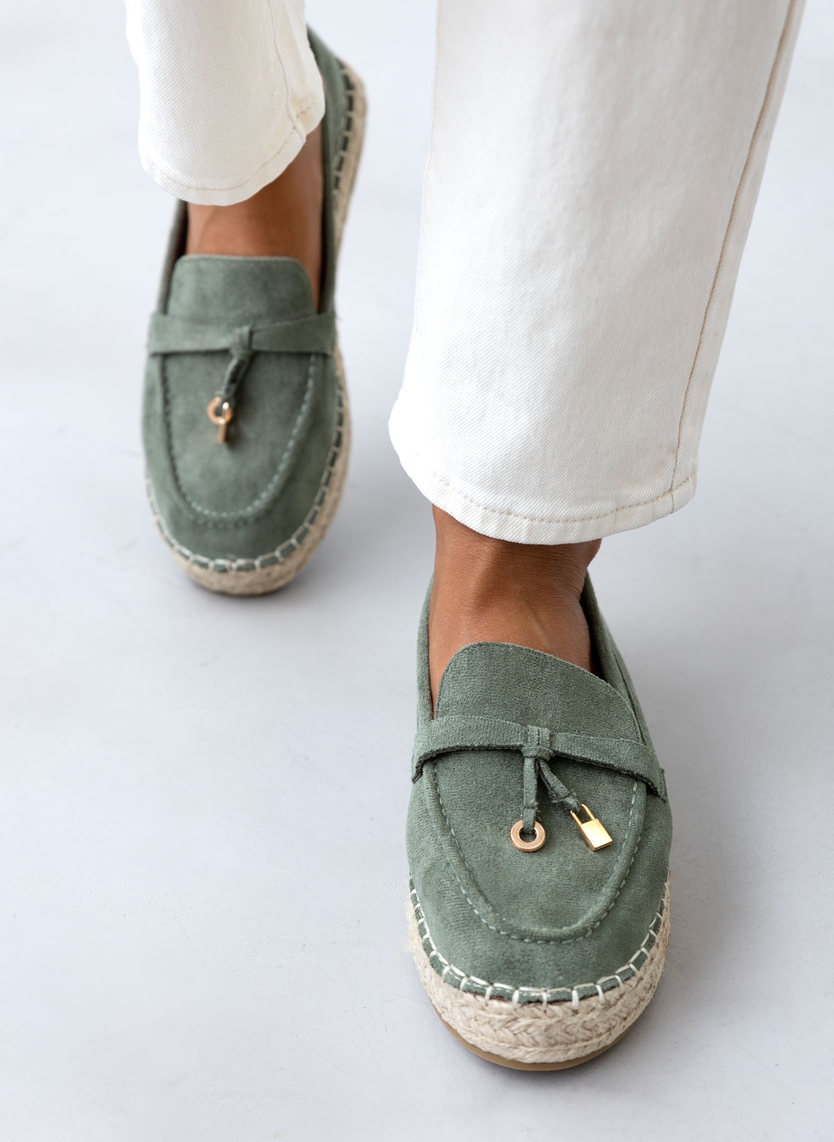 Ideal shoes Εσπαντρίγιες suede με σχοινί - Λαδί