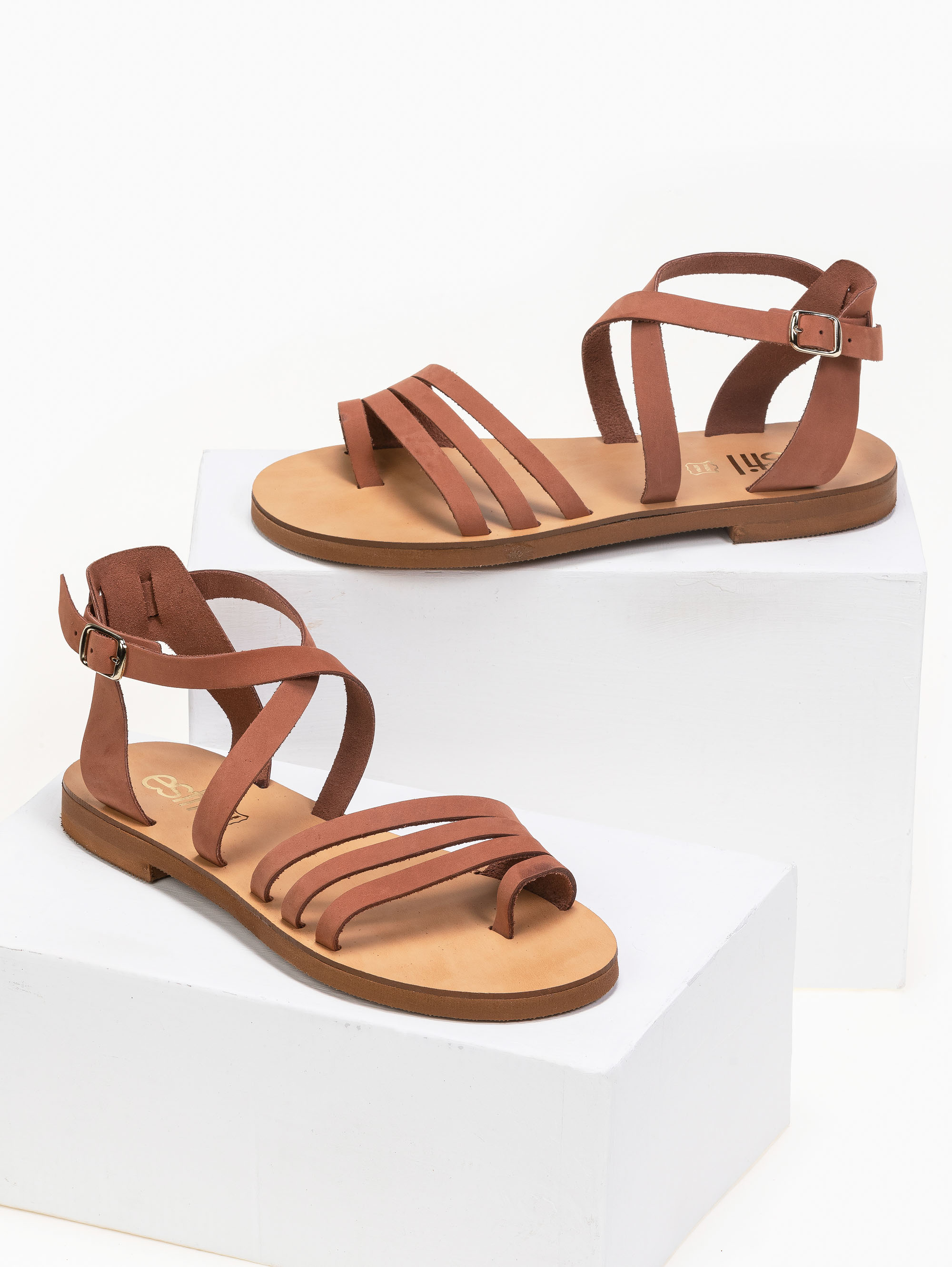 Estil nubuck φλατ πέδιλα – Κεραμιδί