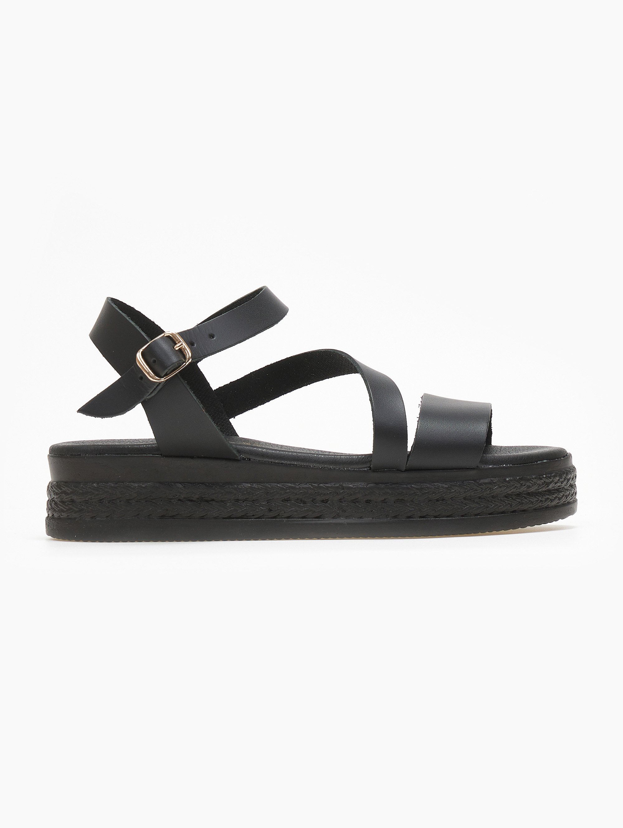 Flatforms δερμάτινα estil – Μαύρο