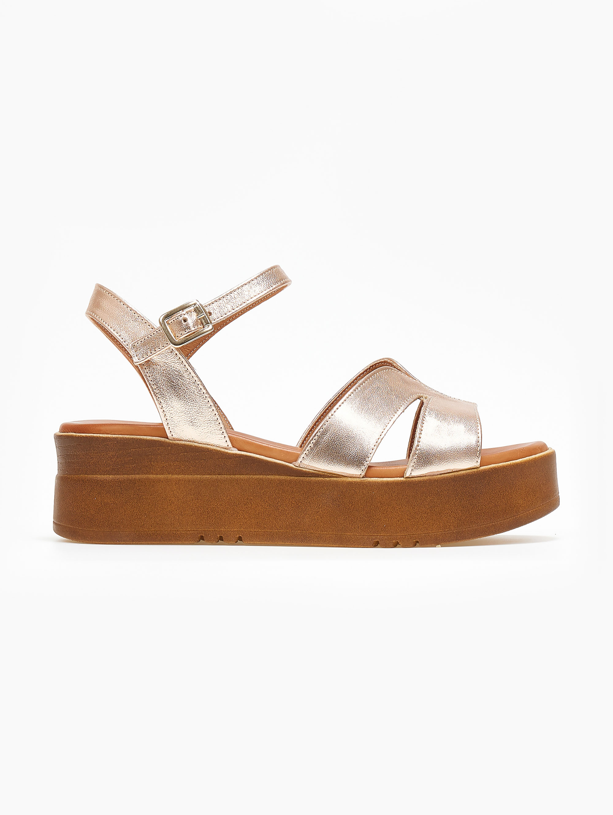 Flatforms δερμάτινα με ανοίγματα στη φάσα tfp – Χαλκός