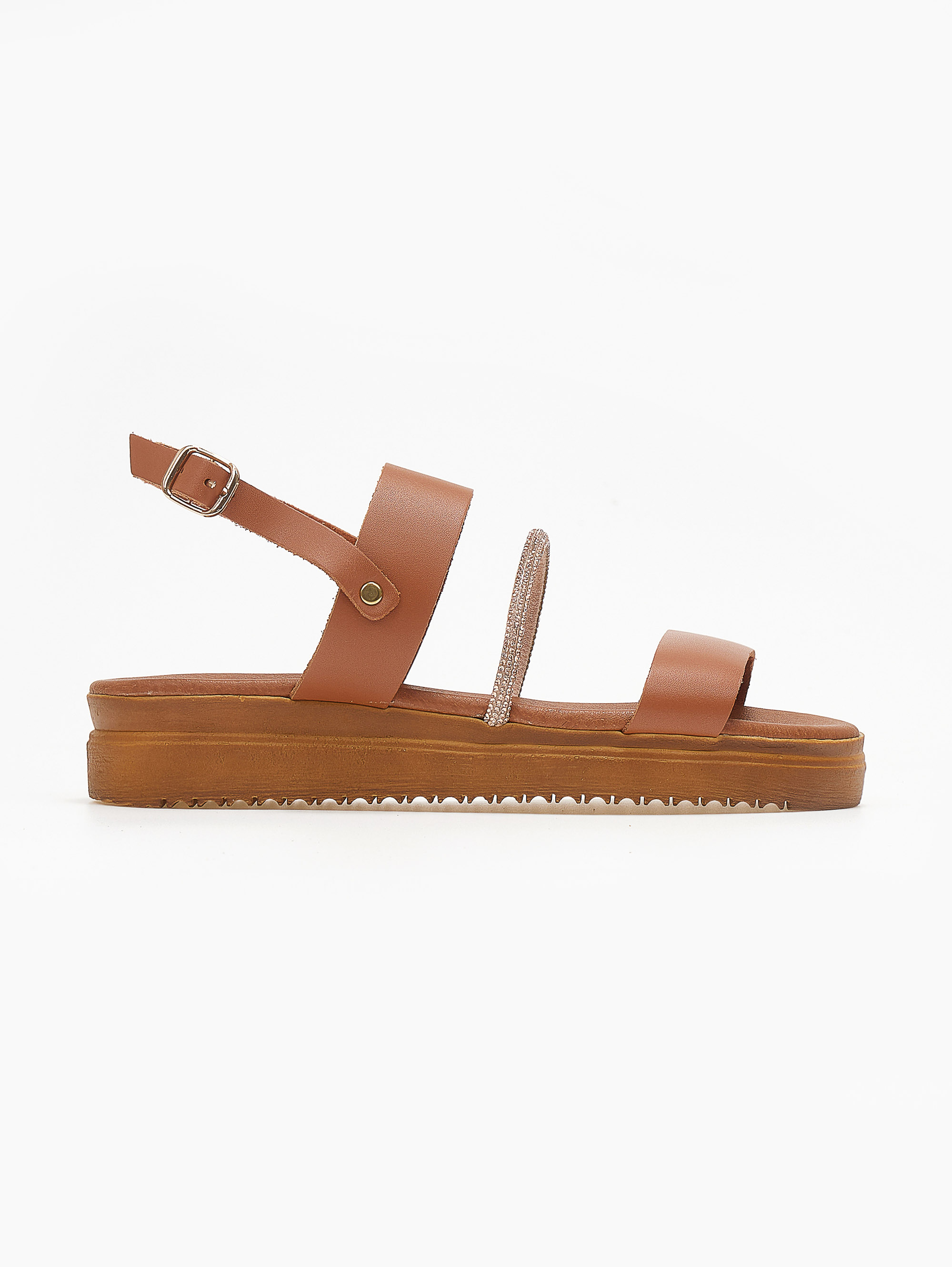 Flatforms δερμάτινα με strass estil – Ταμπά