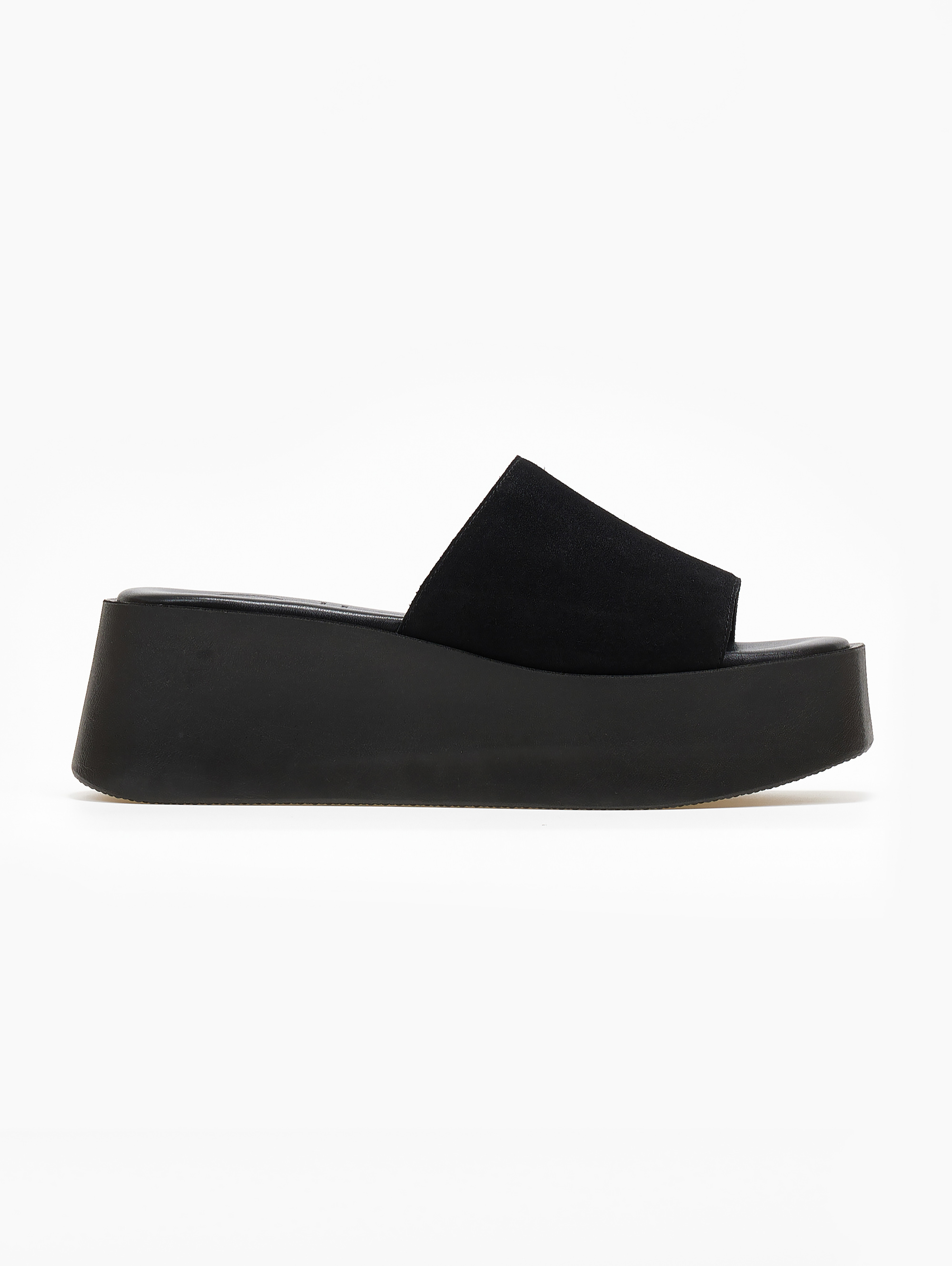 Flatforms καστόρινα με φαρδιά φάσα tfp – Μαύρο